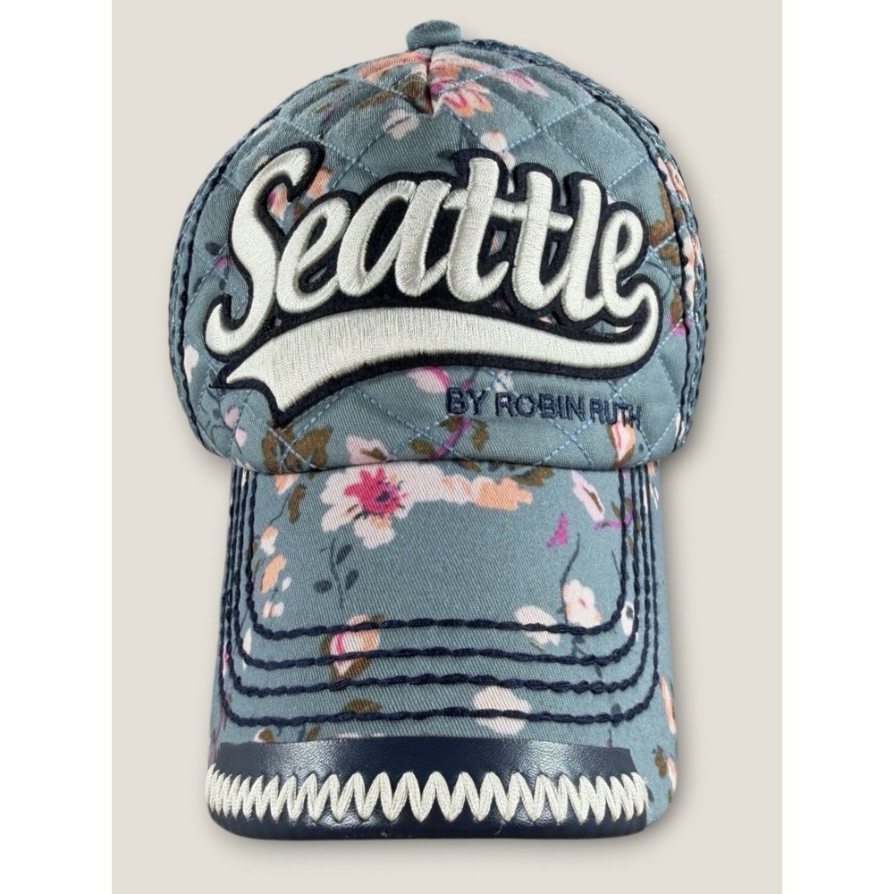 Robin Ruth Seattle Floral Quilted Mesh Back Baseball Cap Snapback Hat